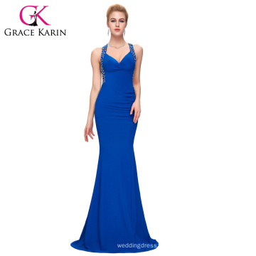 Grace Karin Women Slim Line Vestido Vestido Sereia Vestidos de noite Long Backless formal Evening Party Vestidos CL6080-4